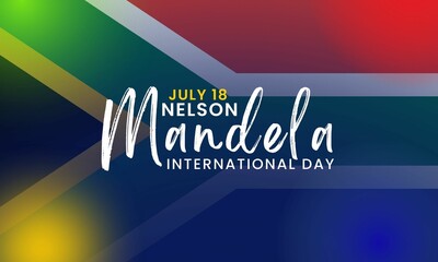 Nelson Mandela International day July 18 banner or illustration