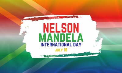 Nelson Mandela International day July 18 banner or illustration