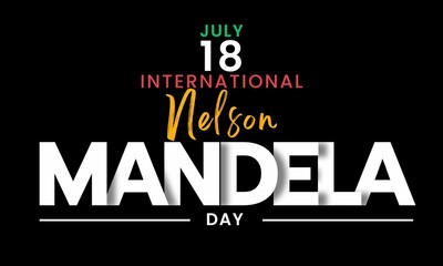 International nelson mandela day July 18 banner design - obrazy, fototapety, plakaty