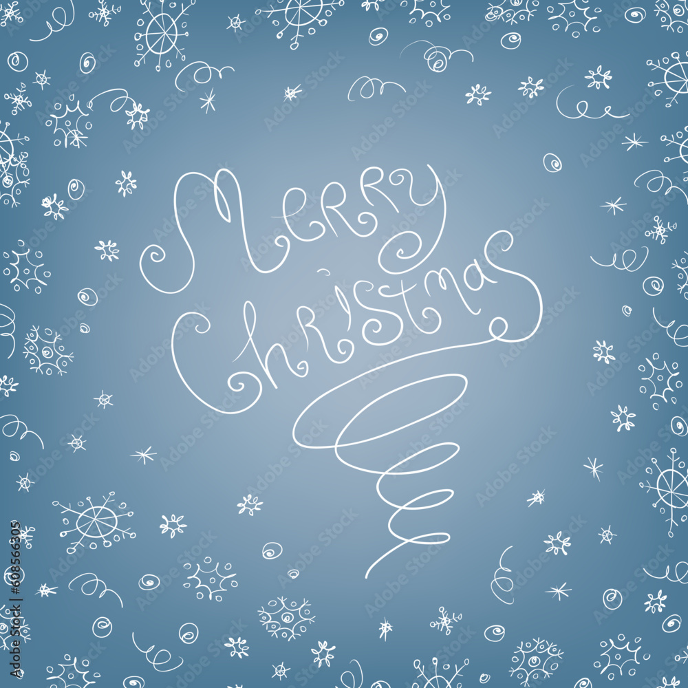 Sticker Handwritten quirky Merry Christmas background