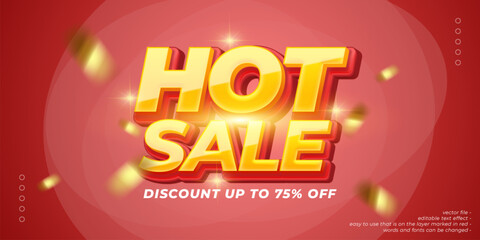 Vector hot sale banner with 3D style editable text effect