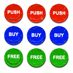 business like icons in old metal style