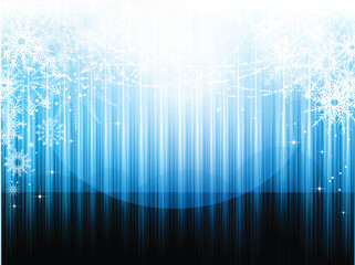 Decorative Christmas background with snowflakes and stars