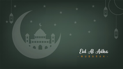 Amazing cool minimalist poster and banner design for Eid al-Adha celebrations for Muslims