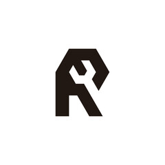 letter r wrench service logo vector