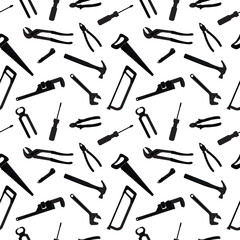 tools pattern, abstract seamless texture; vector art illustration