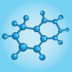 Molecule on light blue background