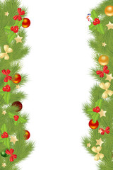 Christmas card background with decorations. Vector illustration.