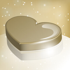 eps 10 vector  golden heart and its reflection