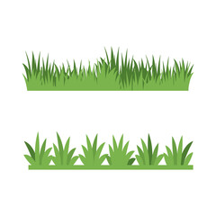 Green grass illustration, vector set for drawing pictures in flat style. grass illustration for design graphic and decoration illustration element.