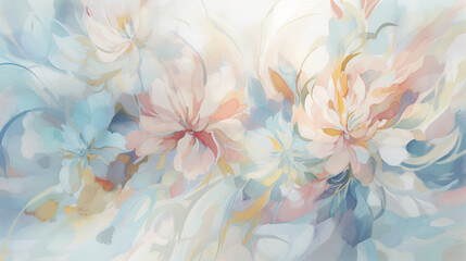 Flower wallpaper background in pastel colors. Generative AI