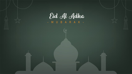 Amazing cool minimalist poster and banner design for Eid al-Adha celebrations for Muslims