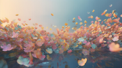 Fototapeta na wymiar Flower wallpaper background in pastel colors. Generative AI