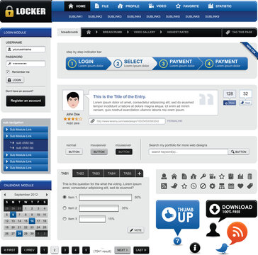 A unique web design layout and elements.