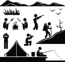 A set of pictogram about outdoor activity.