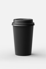 Portrait paper coffee cup mockup isolated on white AI Generative
