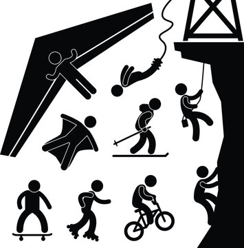 A set of pictogram about extreme sports.