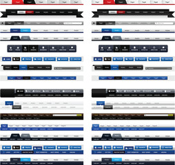 A set of unique web design navigation bar.