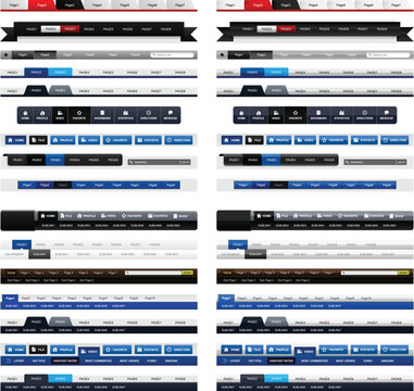 A set of unique web design navigation bar.