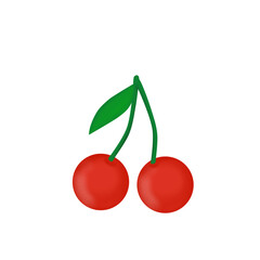 cherries with leaves