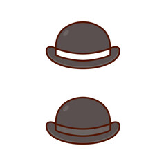 Bowler Hat Flat Design Illustrations