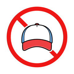 No Hat Sign on White Background