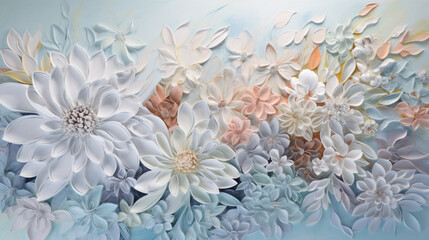 Flower wallpaper background in pastel colors. Generative AI
