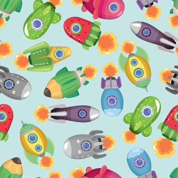 seamless spaceship pattern © Designpics