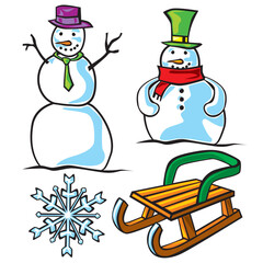 fully editable vector illustration of Christmas items