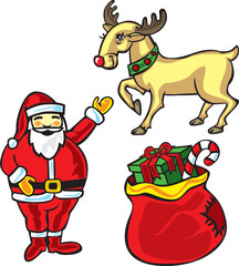 fully editable vector illustration of isolated Christmas items