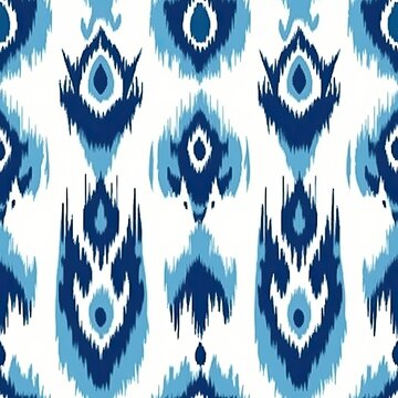 Traditional ikat silk fabric, seamless pattern, generative AI