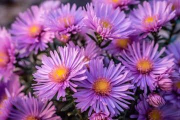 Obraz premium Portrait aster blooms flowers AI Generative
