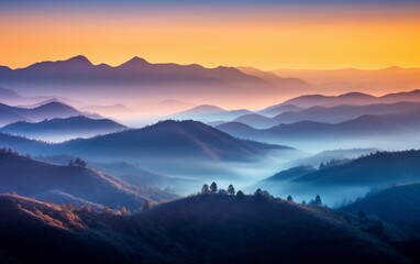 Breathtaking Blue Misty Mountains: Discover the Enchanting Beauty of Nature's Serene Tapestry, Generative AI