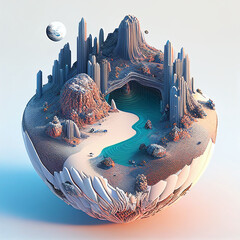 AI generative objects isometric constructions