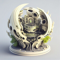 AI generative objects isometric constructions