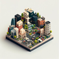 AI generative objects isometric constructions