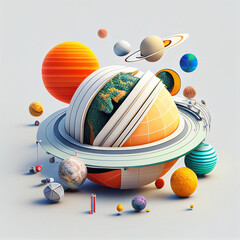 AI generative objects isometric constructions