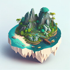 AI generative objects isometric constructions
