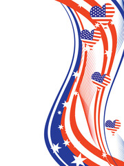 vector illustration of red and blue stars and stripes on white background
