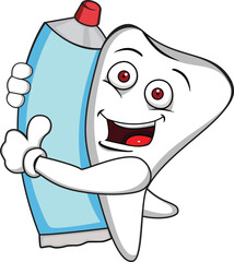 Tooth with toothpaste illustration