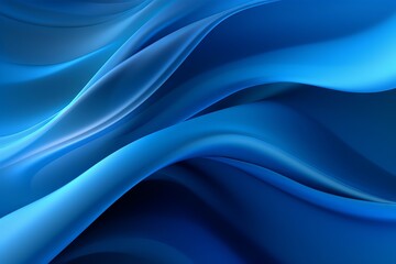 Obraz premium abstract blue background with flowing, smooth lines that shimmer and shine. Generative ai