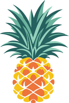 pineapple silhouette. PNG image. tropical fruits
