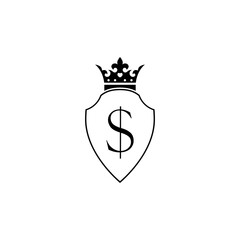 Fototapeta premium Money dollar symbol shield icon isolated on transparent background