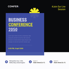 Business webinar post banner design for live program 
