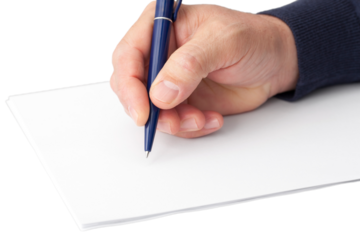 Hand  With a Pen on White Sheets