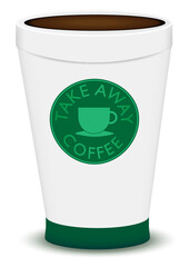 Take Away Brown Coffee in Plastic Cup On White Background