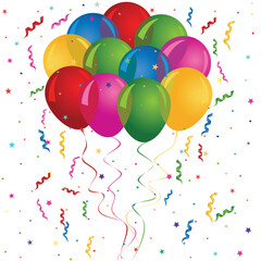 Obraz na płótnie Canvas Balloons for birthday or party card