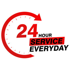 24 Hour Emergency Service Label 