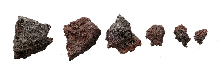 Set of realistic dark stone isolated