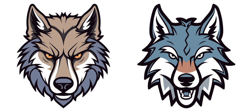 Handsome wolf head logo Vector material